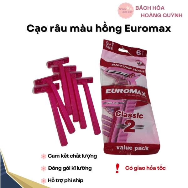6 cái dao cạo râu hồng EUROMAX 2 lưỡi