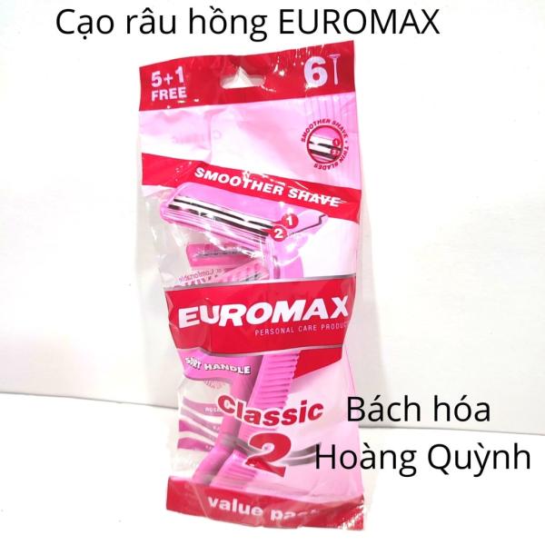 6 cái dao cạo râu hồng EUROMAX 2 lưỡi