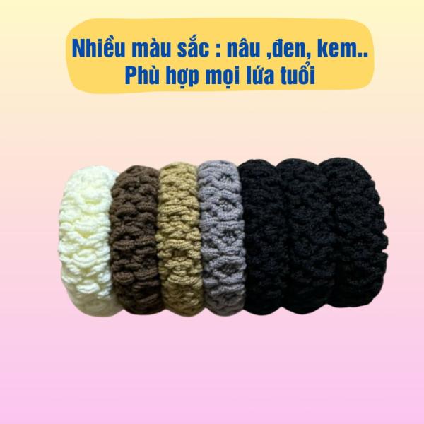 Dây buộc tóc siêu co giãn, dây cột tóc đuôi ngựa phong cách hàn quốc, dây cột tóc trơn màu sắc vintage