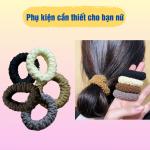 Dây buộc tóc siêu co giãn, dây cột tóc đuôi ngựa phong cách hàn quốc, dây cột tóc trơn màu sắc vintage