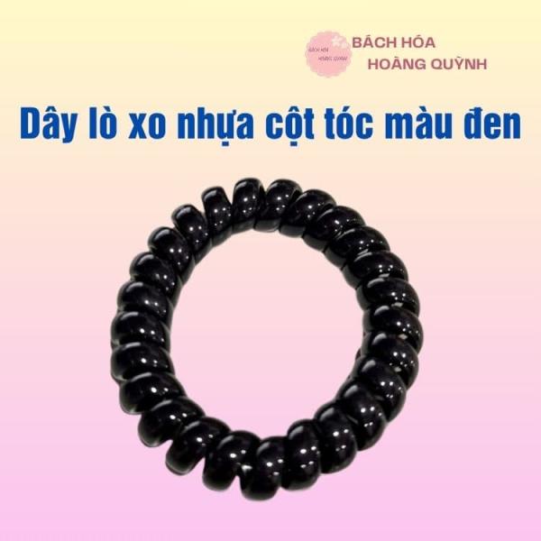 1 dây cột tóc lò xo bằng nhựa màu đen loại dày tiện lợi