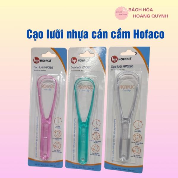 Dụng cụ cạo lưỡi nhựa cán cầm Hofaco, cây nạo lưỡi nhựa dạng tròn,giúp vệ sinh răng miệng, hơi thở thơm tho
