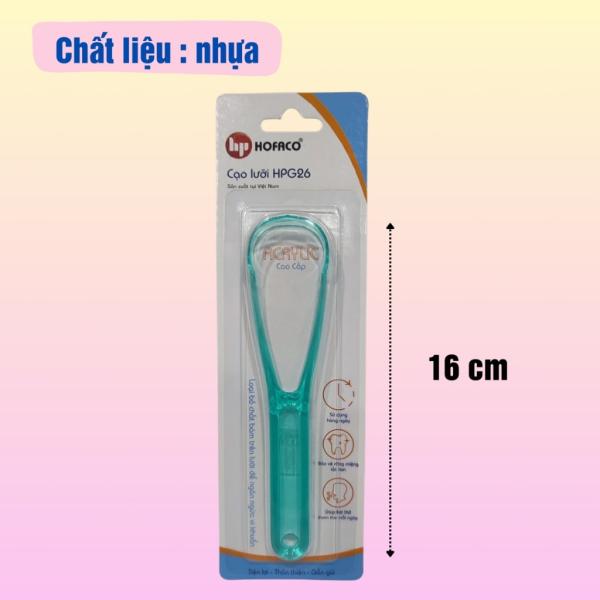 Dụng cụ cạo lưỡi nhựa cán cầm Hofaco, cây nạo lưỡi nhựa dạng tròn,giúp vệ sinh răng miệng, hơi thở thơm tho