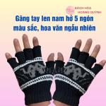 Găng tay len nam chống nắng cắt 5 ngón, bao tay len nam giữ ấm Gloves