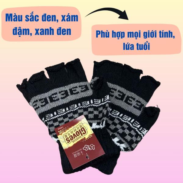 Găng tay len nam chống nắng cắt 5 ngón, bao tay len nam giữ ấm Gloves