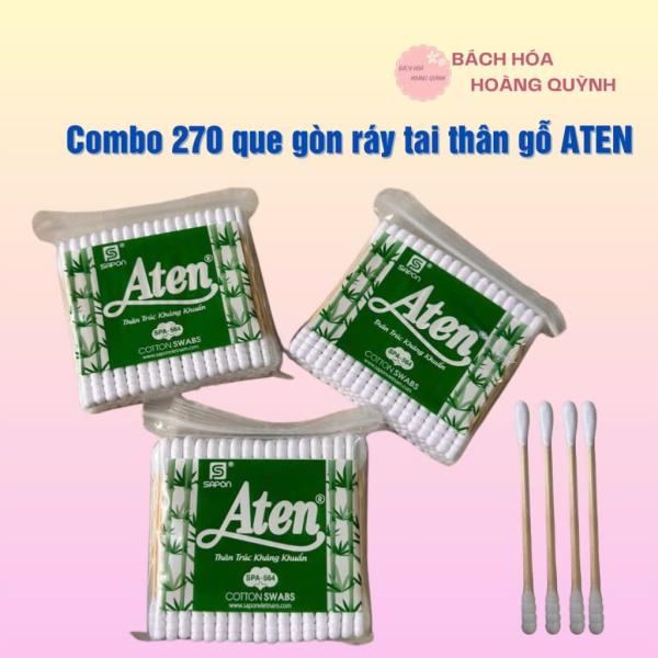 Combo 3 gói tăm bông thân gỗ Aten (Levee)