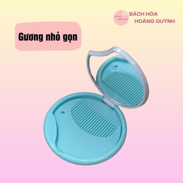 Gương bỏ túi mini có lược dễ thương, kiếng trang điểm mini gấp gọn kèm lược , gương lược mini, họa tiết ngẫu nhiên