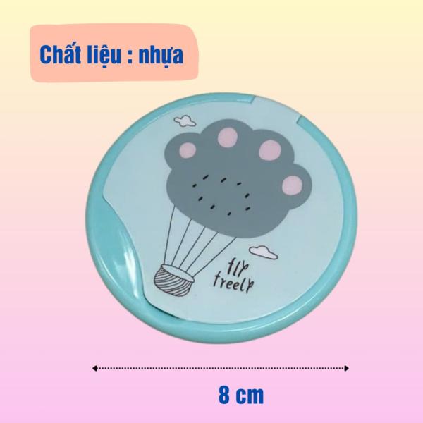 Gương bỏ túi mini có lược dễ thương, kiếng trang điểm mini gấp gọn kèm lược , gương lược mini, họa tiết ngẫu nhiên