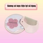 Gương bỏ túi mini có lược dễ thương, kiếng trang điểm mini gấp gọn kèm lược , gương lược mini, họa tiết ngẫu nhiên