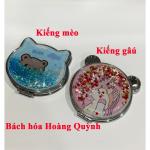 Gương trang điểm mini kim tuyến 2 mặt kiếng phóng to (mẫu ngẫu nhiên).