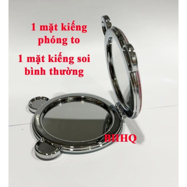 Gương trang điểm mini kim tuyến 2 mặt kiếng phóng to (mẫu ngẫu nhiên).