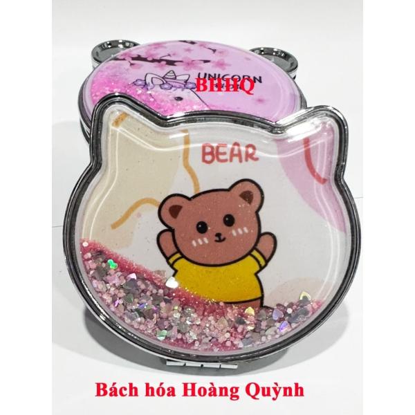 Gương trang điểm mini kim tuyến 2 mặt kiếng phóng to (mẫu ngẫu nhiên).