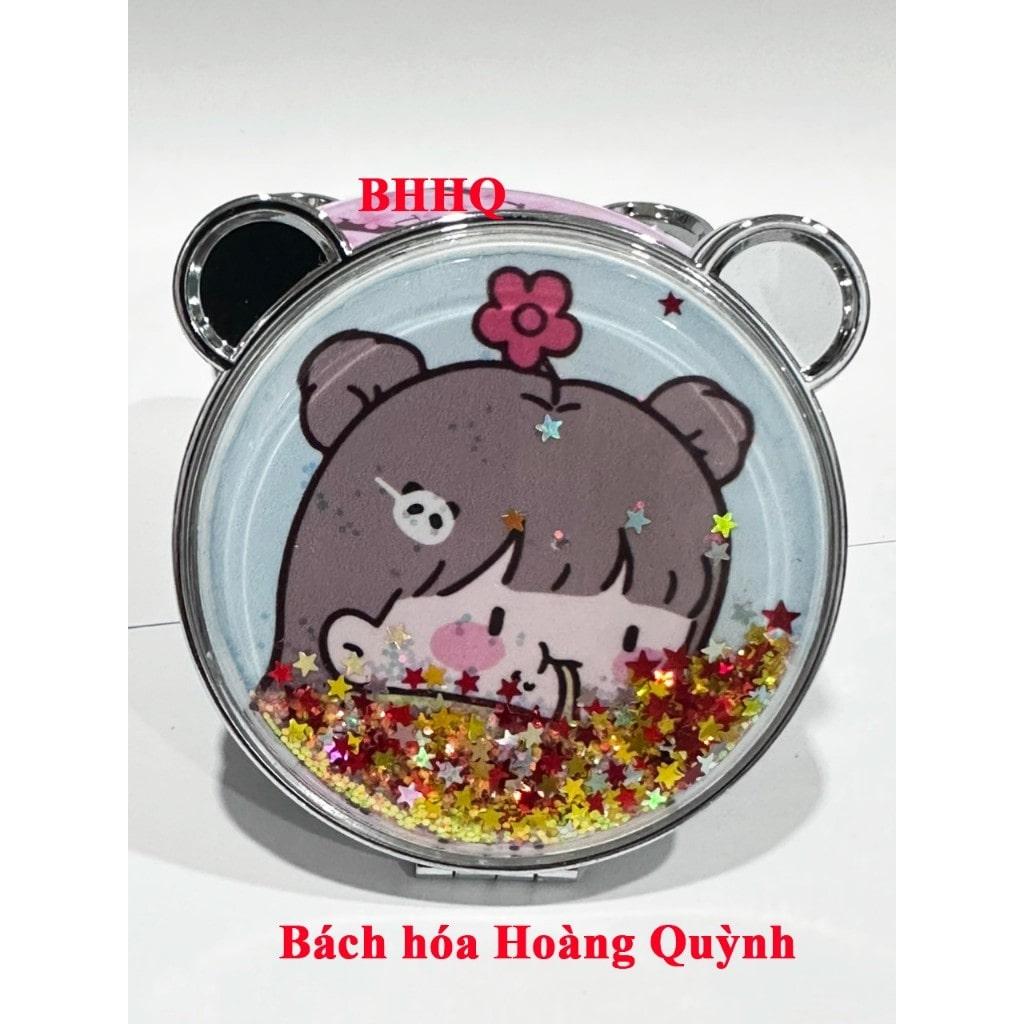 Gương trang điểm mini kim tuyến 2 mặt kiếng phóng to (mẫu ngẫu nhiên).