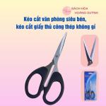 Kéo cắt giấy cán nhựa đen siêu bén, kéo cắt văn phòng đa năng thép không gỉ nhiều size .