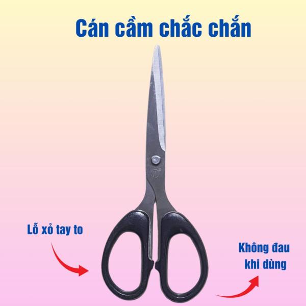 Kéo cắt giấy cán nhựa đen siêu bén, kéo cắt văn phòng đa năng thép không gỉ nhiều size .