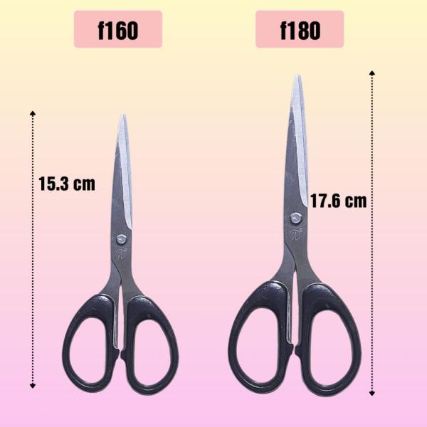 Kéo cắt giấy cán nhựa đen siêu bén, kéo cắt văn phòng đa năng thép không gỉ nhiều size .