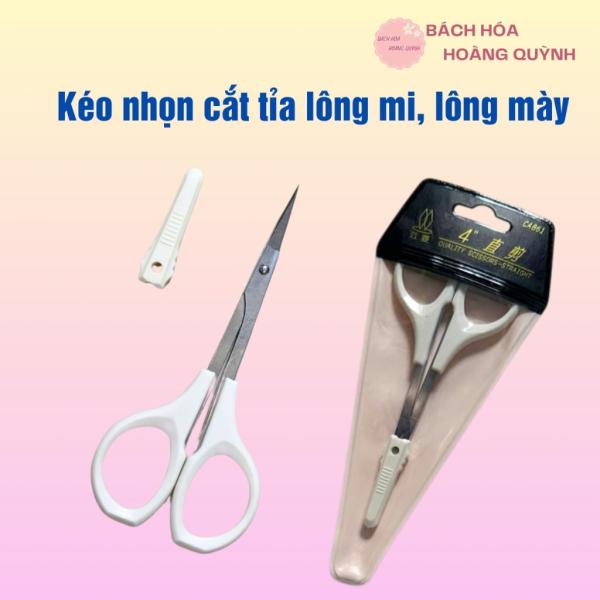 Kéo cắt tỉa lông mi,kéo cắt lông mày mũi nhọn cao cấp sắc bén có nắp nhựa bảo vệ mũi kéo