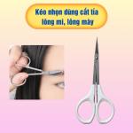 Kéo cắt tỉa lông mi,kéo cắt lông mày mũi nhọn cao cấp sắc bén có nắp nhựa bảo vệ mũi kéo