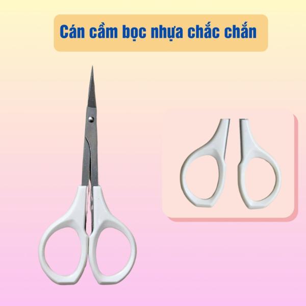 Kéo cắt tỉa lông mi,kéo cắt lông mày mũi nhọn cao cấp sắc bén có nắp nhựa bảo vệ mũi kéo