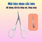 Kéo cắt tỉa lông mi,kéo cắt lông mày mũi nhọn cao cấp sắc bén có nắp nhựa bảo vệ mũi kéo