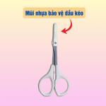 Kéo cắt tỉa lông mi,kéo cắt lông mày mũi nhọn cao cấp sắc bén có nắp nhựa bảo vệ mũi kéo