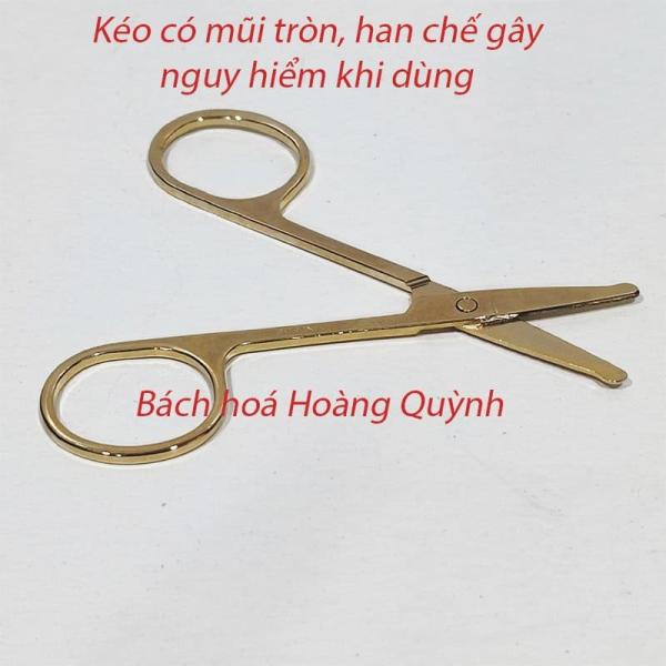 Kéo cắt tỉa lông mi mày, lông mũi đầu tròn màu VÀNG siêu bén