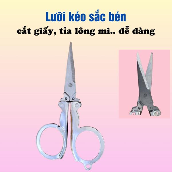 Kéo gấp gọn bỏ túi bằng thép không gỉ, kéo gấp mini tiện dụng