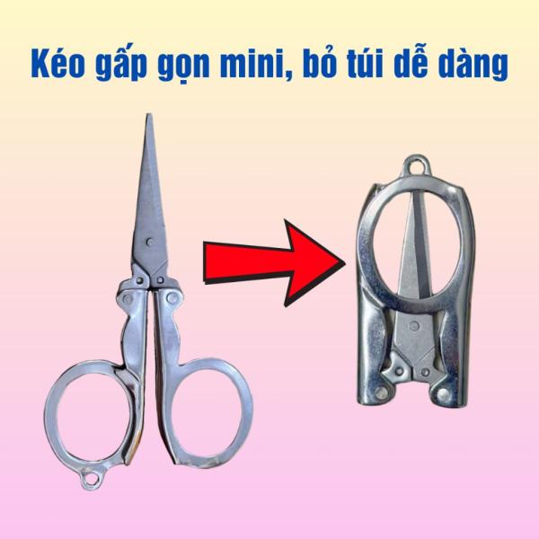 Kéo gấp gọn bỏ túi bằng thép không gỉ, kéo gấp mini tiện dụng