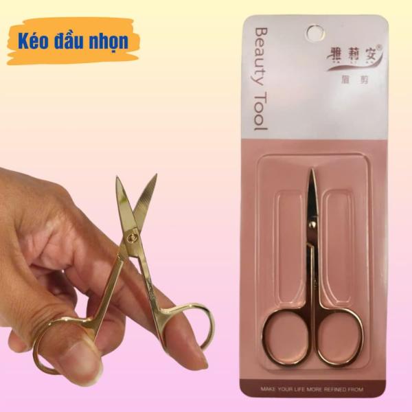 Kéo cắt tỉa lông mũi,lông mi,lông mày sắc bén màu vàng sang trọng
