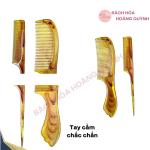 Lược chải tóc nhựa bộ 2 cây màu vàng vân gỗ BHHQ.