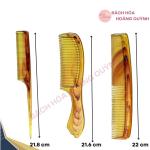 Lược chải tóc nhựa bộ 2 cây màu vàng vân gỗ BHHQ.