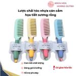 Lược chải tóc nhựa cán cầm họa tiết hoa xinh xắn , lược nhựa chải tóc màu sắc ngẫu nhiên