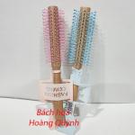 Lược gai gỡ rối tóc, tạo kiểu tóc, massage da đầu loại TRÒN cán gỗ xinh xắn