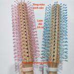 Lược gai gỡ rối tóc, tạo kiểu tóc, massage da đầu loại TRÒN cán gỗ xinh xắn