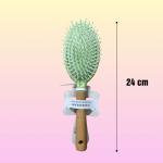 Lược gai gỡ rối tóc, tạo kiểu tóc, massage da đầu loại OVAL cán gỗ xinh xắn.