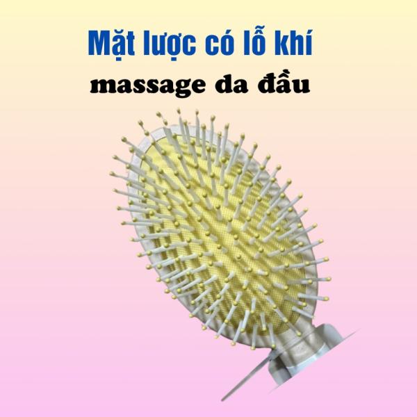 Lược gai gỡ rối tóc, tạo kiểu tóc, massage da đầu loại OVAL cán gỗ xinh xắn.