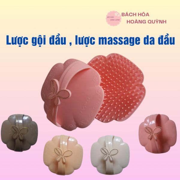 2 cái lược gai gội đầu nhựa dẻo, lược massage da đầu kích thích lưu thông máu, thiết kế tay cầm rộng, hình bướm xinh xắn