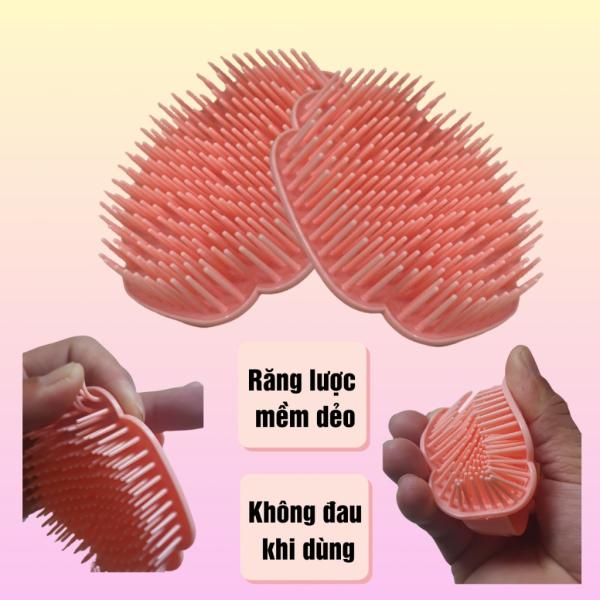 2 cái lược gai gội đầu nhựa dẻo, lược massage da đầu kích thích lưu thông máu, thiết kế tay cầm rộng, hình bướm xinh xắn