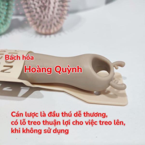 Lược gai gỡ rối tóc, tạo kiểu tóc, massage da đầu loại OVAL cán thú xinh xắn