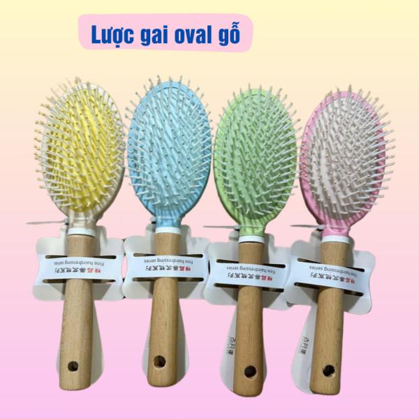 Lược gai gỡ rối tóc, tạo kiểu tóc, massage da đầu loại OVAL cán thú xinh xắn