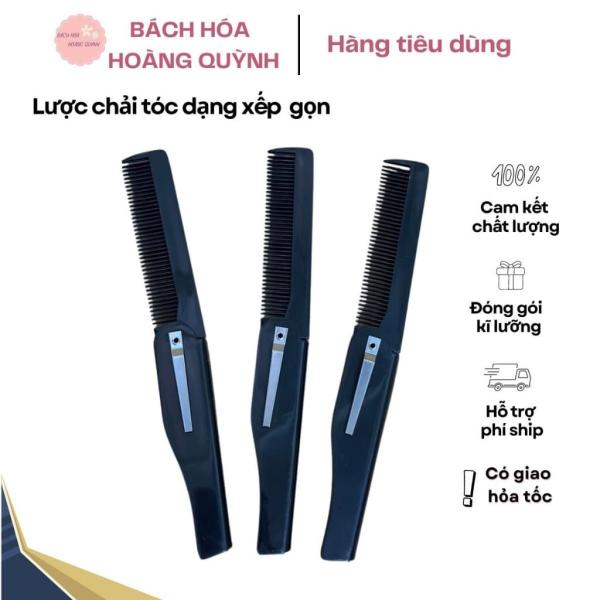 Lược xếp gấp gọn màu đen cho nam, cài túi dễ dàng BHHQ