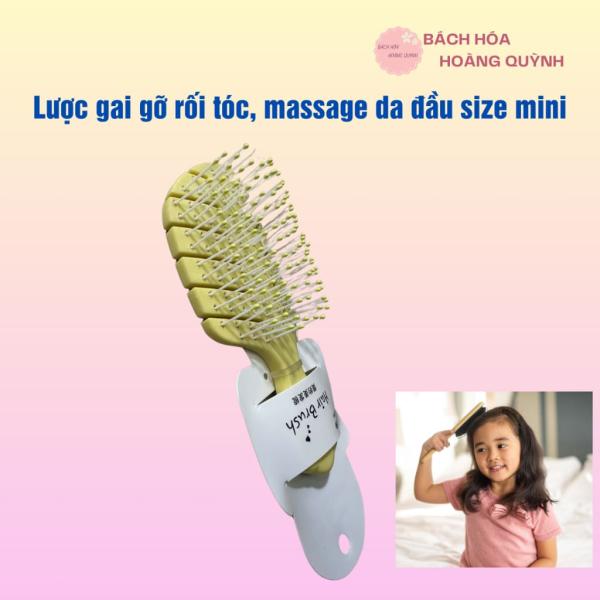 Lược gai gỡ rối tóc, tạo kiểu tóc, massage da đầu size nhỏ 13.5cm cán nhựa màu pastel xinh xắn.