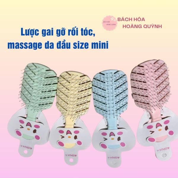Lược gai gỡ rối tóc, tạo kiểu tóc, massage da đầu size nhỏ 13.5cm cán nhựa màu pastel xinh xắn.