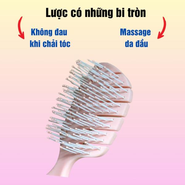 Lược gai gỡ rối tóc, tạo kiểu tóc, massage da đầu size nhỏ 13.5cm cán nhựa màu pastel xinh xắn.