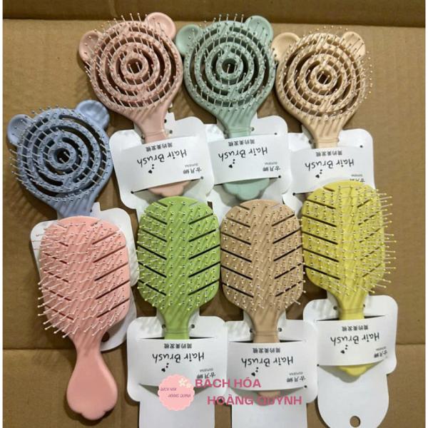 Lược gai gỡ rối tóc, tạo kiểu tóc, massage da đầu size nhỏ 13.5cm cán nhựa màu pastel xinh xắn.