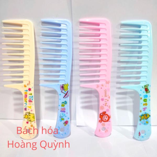 Lược răng thưa đại - lược xù đại cao cấp có họa tiết chuyên chải tóc xoăn tóc rối