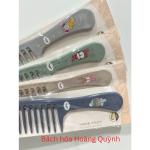 Lược răng thưa đại - lược xù đại cao cấp có họa tiết chuyên chải tóc xoăn tóc rối