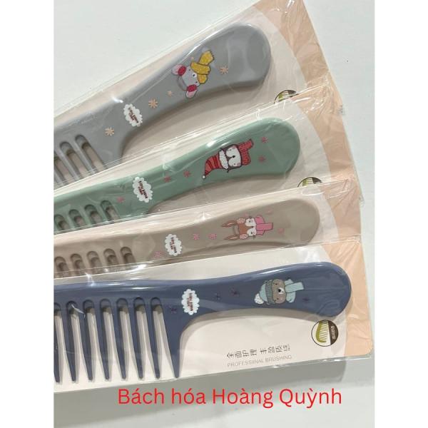 Lược răng thưa đại - lược xù đại cao cấp có họa tiết chuyên chải tóc xoăn tóc rối