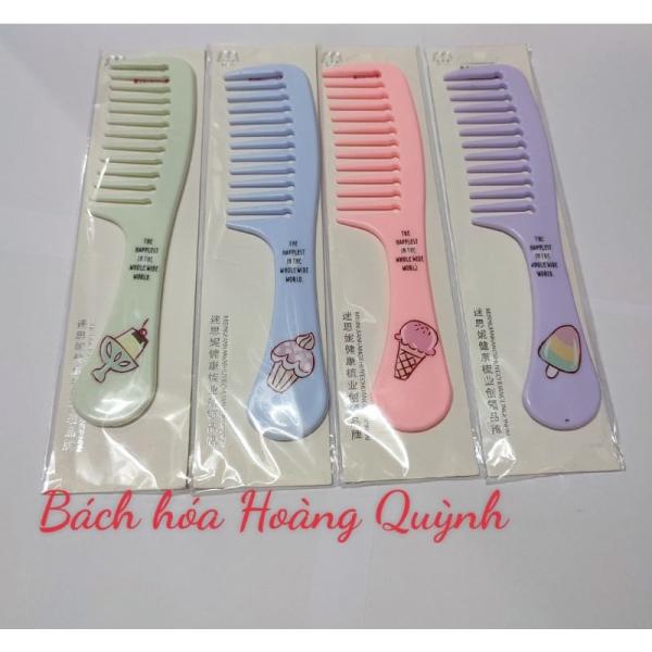 Lược răng thưa- lược xù chải tóc xoăn hoạ tiết siêu dễ thương