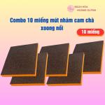 10 miếng cước nhám cam chà nồi,rửa chén bát, miếng chà nhám 2 mặt, mút nhám đa năng loại bỏ rỉ sét, vệ sinh vết ố.